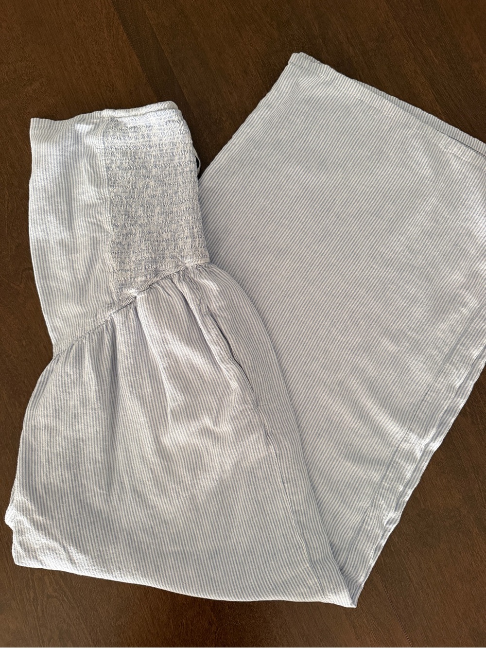 Aerie white & blue striped wide leg jumper size XL